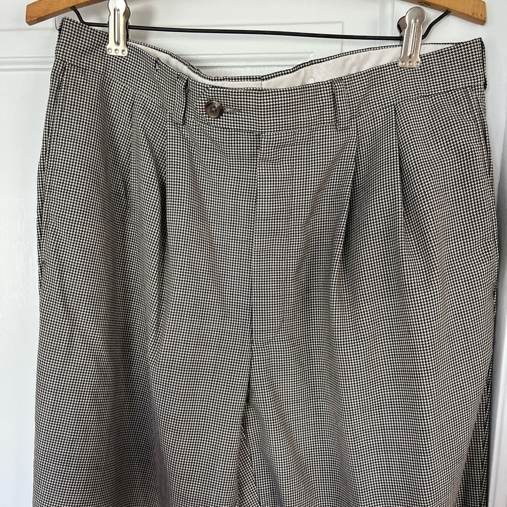 Lauren Ralph Lauren Women’s Houndstooth Dress Pants Vintage Pleated Wool Slacks - Picture 5 of 11